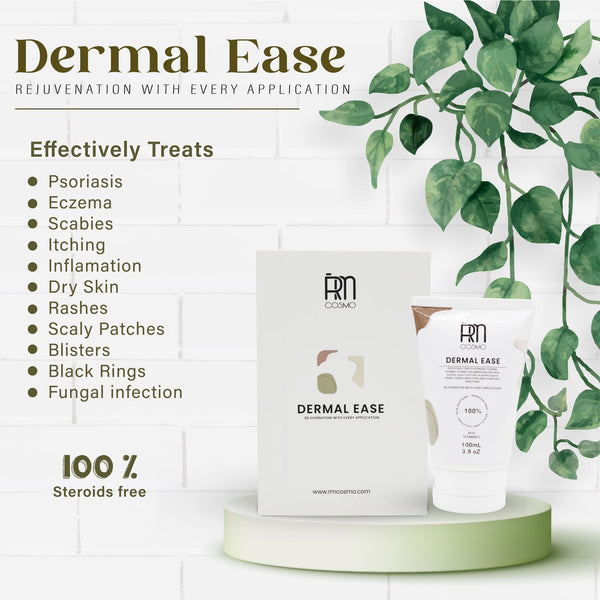 Dermal Ease: Comprehensive Skin Treatment for Healing Psoriasis, Eczema, Rashes & Skin Irritations - RM COSMO